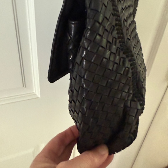 Jay Herbert by Sharif Black Woven Leather Shoulder Bag - Picture 11 of 14